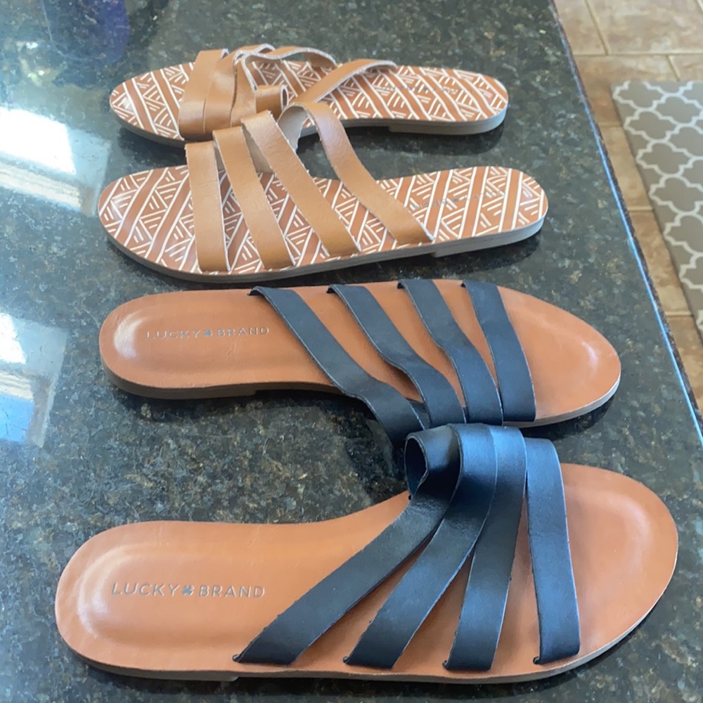 Lucky Brand pair of leather strappy sandals NWOB - Picture 7 of 12